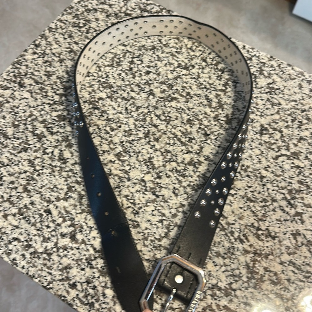Gianni Bini Black Studded Leather Belt Medium